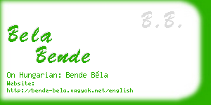 bela bende business card